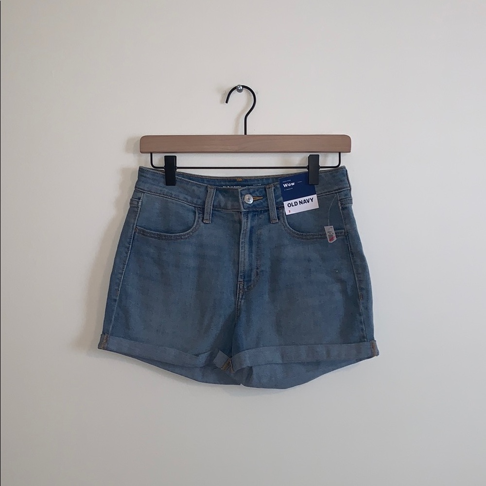 Old Navy Blue Jean Shorts High-Waisted Cuffed